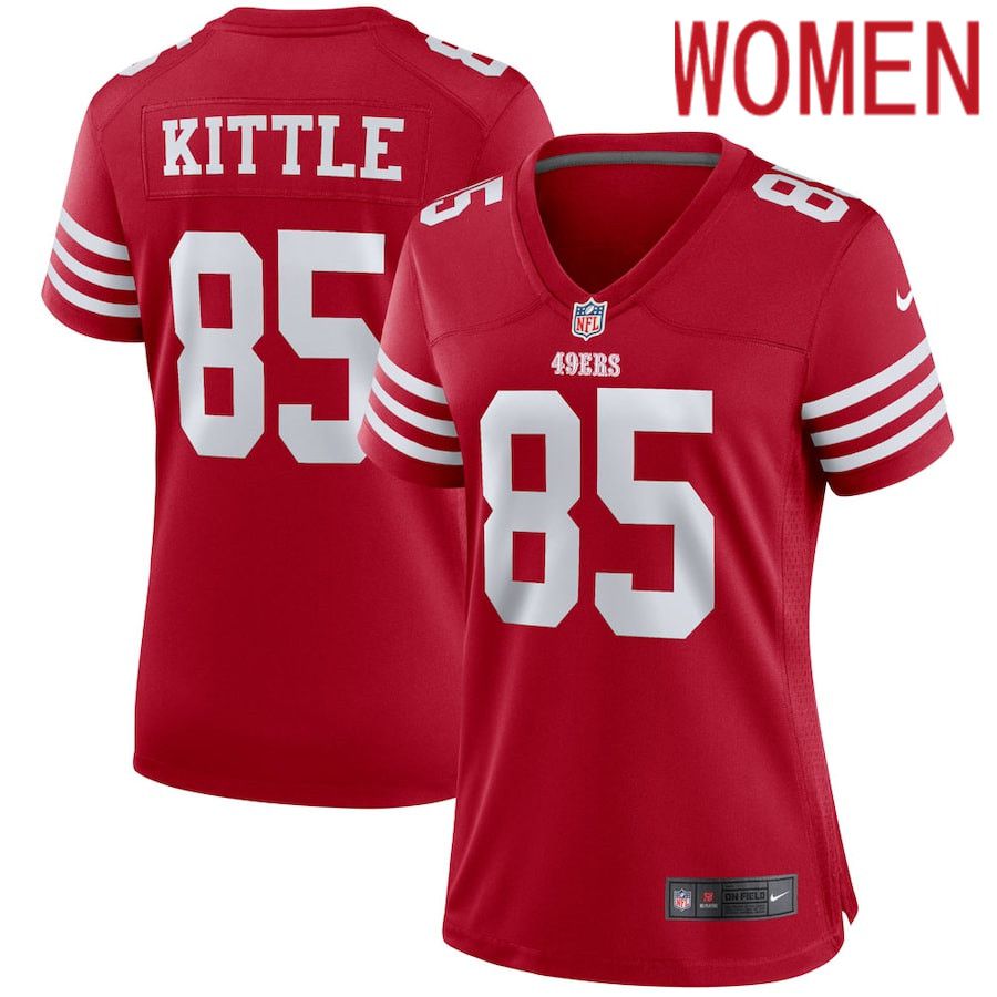 Women San Francisco 49ers 85 George Kittle Nike Scarlet Player Game NFL Jersey
